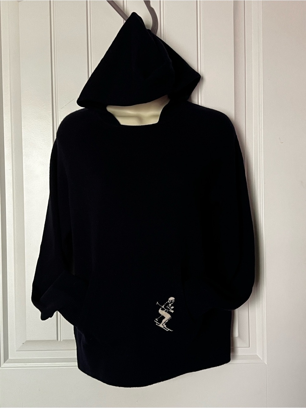 Navy Hooded Knit Pullover Sweater - Men